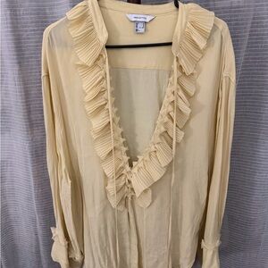 H&M Cream Ruffle Blouse
